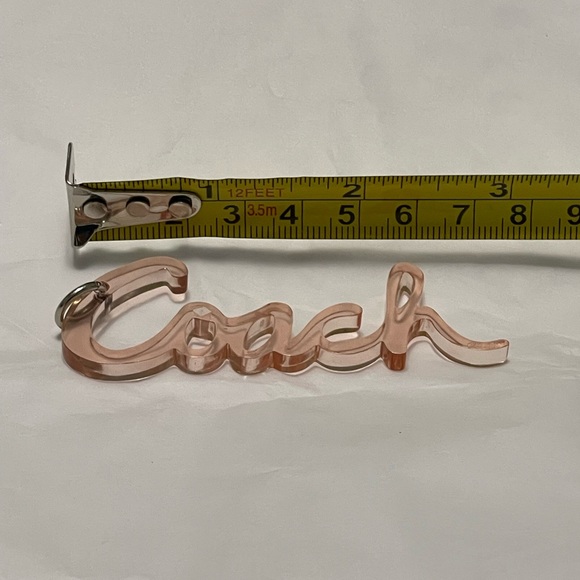 Vintage Coach Poppy acrylic pink script and silver glitter key fobs - Picture 8 of 9